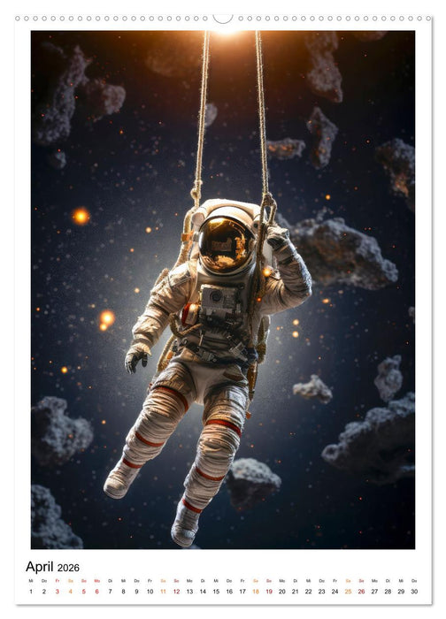 Astronauten - viel los im All (CALVENDO Premium Wandkalender 2026)