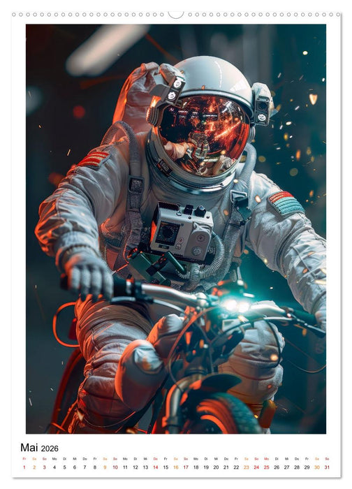 Astronauten - viel los im All (CALVENDO Premium Wandkalender 2026)