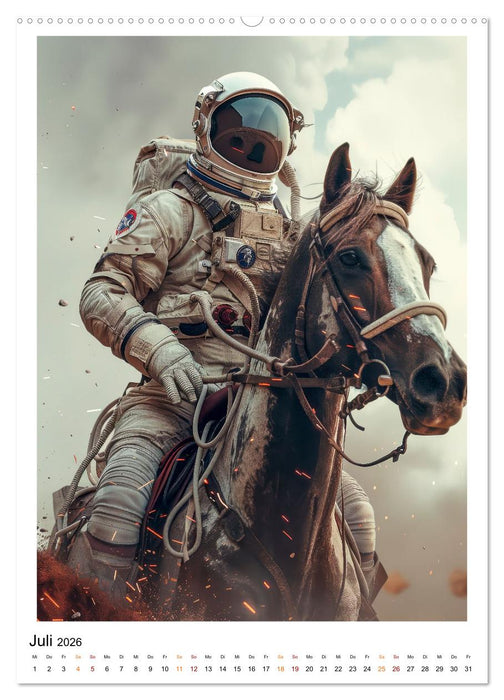 Astronauten - viel los im All (CALVENDO Premium Wandkalender 2026)