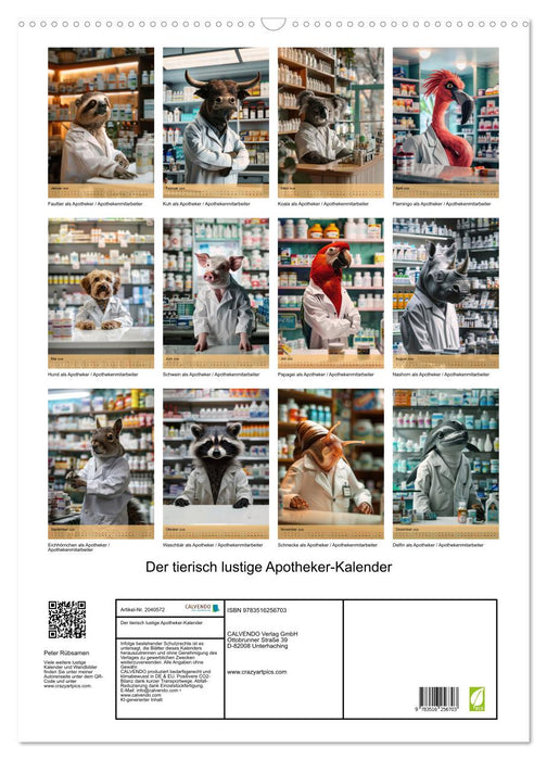 Der tierisch lustige Apotheker-Kalender (CALVENDO Wandkalender 2026)