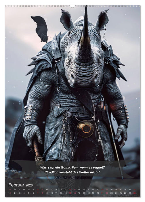 Der tierisch lustige Gothic Kalender (CALVENDO Wandkalender 2026)