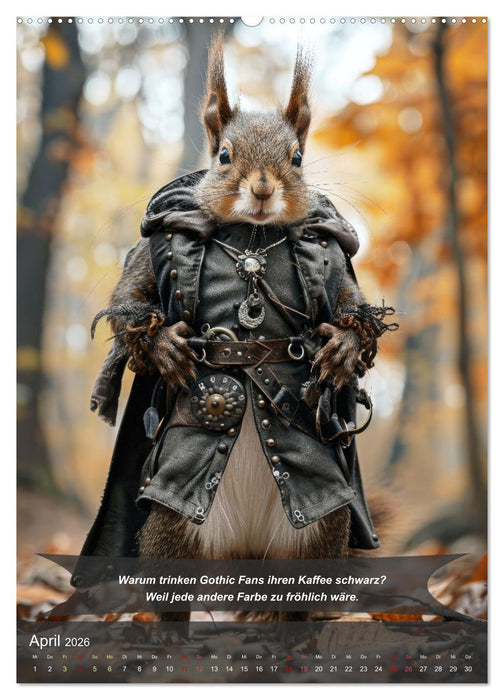 Der tierisch lustige Gothic Kalender (CALVENDO Wandkalender 2026)