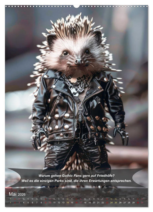 Der tierisch lustige Gothic Kalender (CALVENDO Wandkalender 2026)