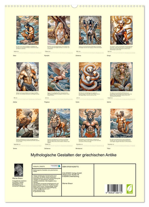 Mythologische Gestalten der griechischen Antike (CALVENDO Premium Wandkalender 2026)