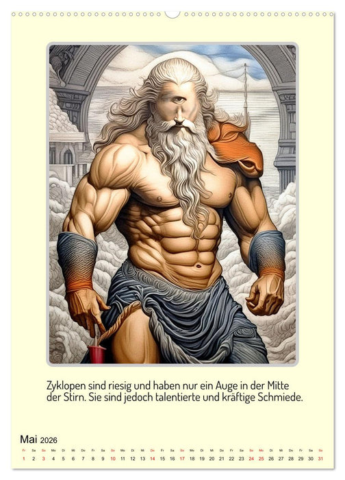 Mythologische Gestalten der griechischen Antike (CALVENDO Premium Wandkalender 2026)