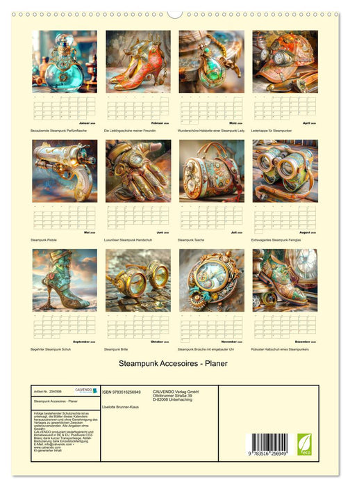 Steampunk Accesoires - Planer (CALVENDO Premium Wandkalender 2026)