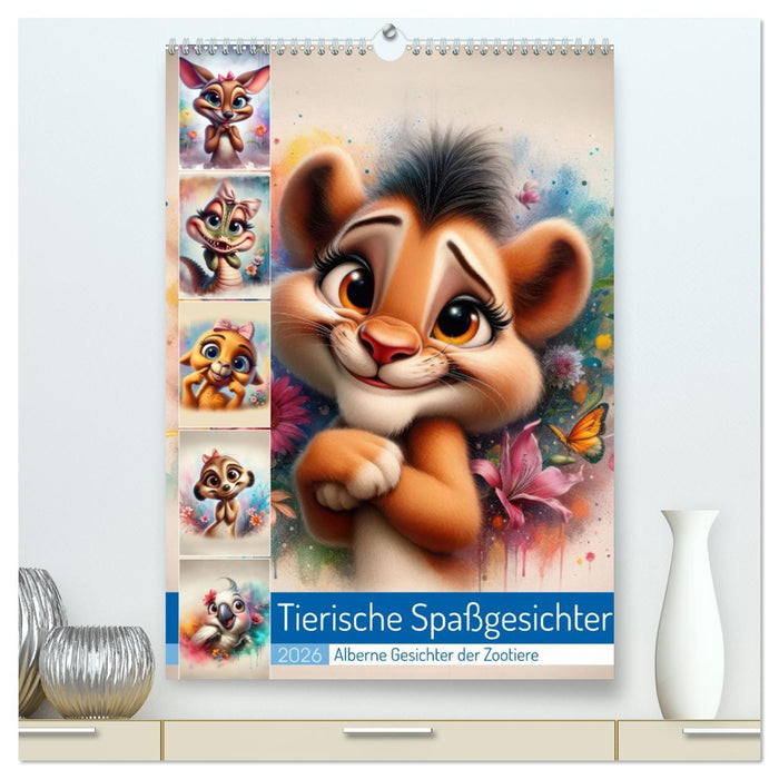 Tierische Spaßgesichter - Alberne Gesichter der Zootiere (CALVENDO Premium Wandkalender 2026)