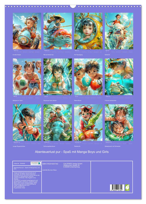 Abenteuerlust pur - Spaß mit Manga Boys und Girls (CALVENDO Wandkalender 2026)