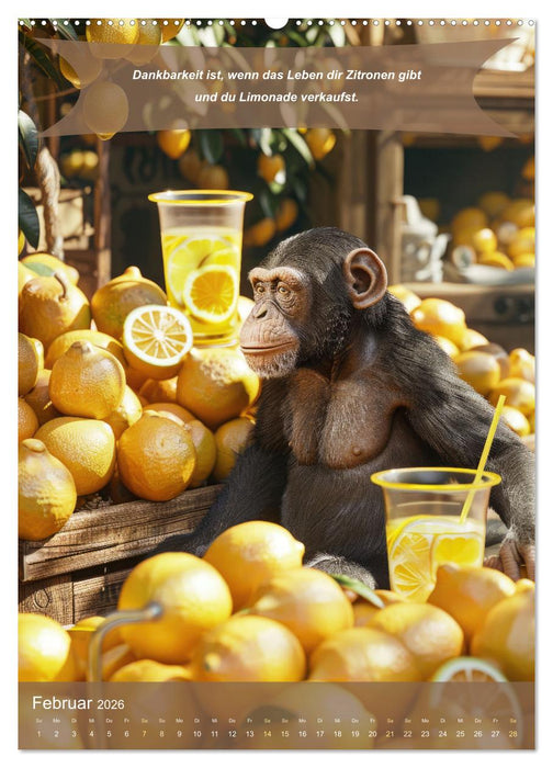 Der tierisch lustige Dankbarkeitskalender (CALVENDO Premium Wandkalender 2026)
