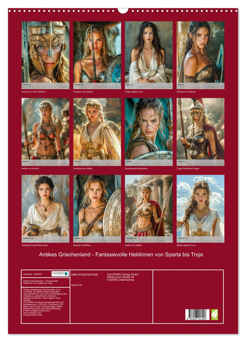 Antikes Griechenland - Fantasievolle Heldinnen von Sparta bis Troja (CALVENDO Wandkalender 2026)