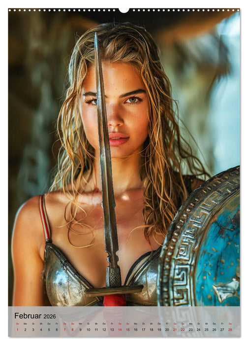 Antikes Griechenland - Fantasievolle Heldinnen von Sparta bis Troja (CALVENDO Wandkalender 2026)