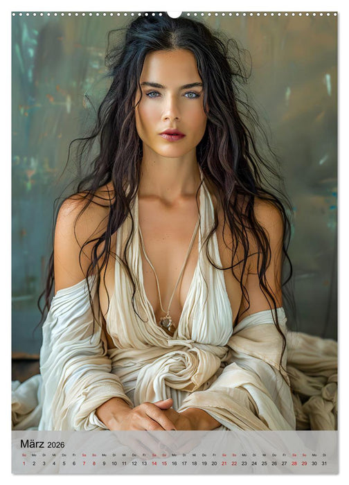 Antikes Griechenland - Fantasievolle Heldinnen von Sparta bis Troja (CALVENDO Wandkalender 2026)