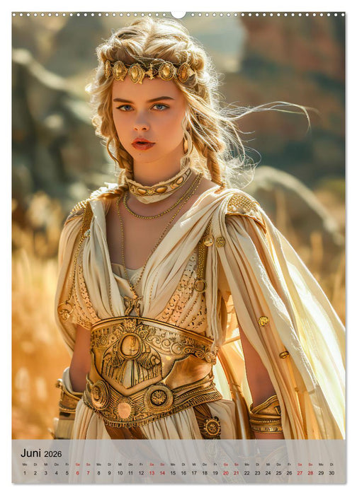 Antikes Griechenland - Fantasievolle Heldinnen von Sparta bis Troja (CALVENDO Wandkalender 2026)