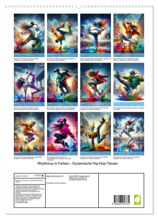 Rhythmus in Farben - Dynamische Hip-Hop-Tänzer (CALVENDO Premium Wandkalender 2026)