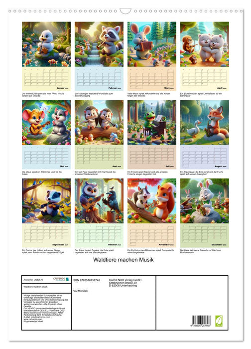 Waldtiere machen Musik (CALVENDO Wandkalender 2026)