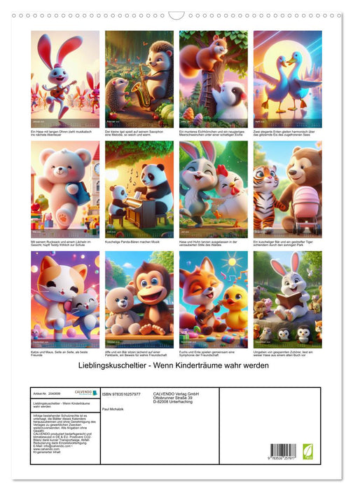 Lieblingskuscheltier - Wenn Kinderträume wahr werden (CALVENDO Wandkalender 2026)