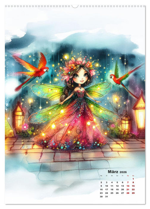 Kleine Feen so zart und fein (CALVENDO Premium Wandkalender 2026)