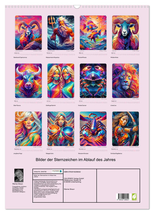 Bilder der Sternzeichen im Ablauf des Jahres (CALVENDO Wandkalender 2026)