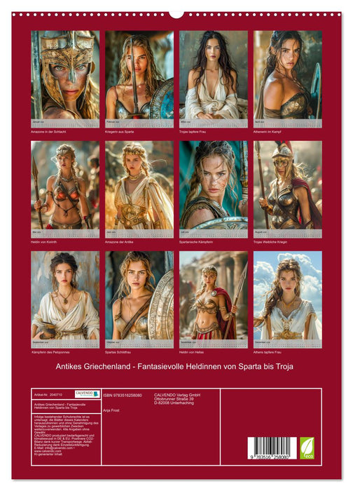 Antikes Griechenland - Fantasievolle Heldinnen von Sparta bis Troja (CALVENDO Premium Wandkalender 2026)