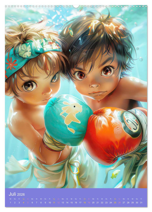 Abenteuerlust pur - Spaß mit Manga Boys und Girls (CALVENDO Premium Wandkalender 2026)