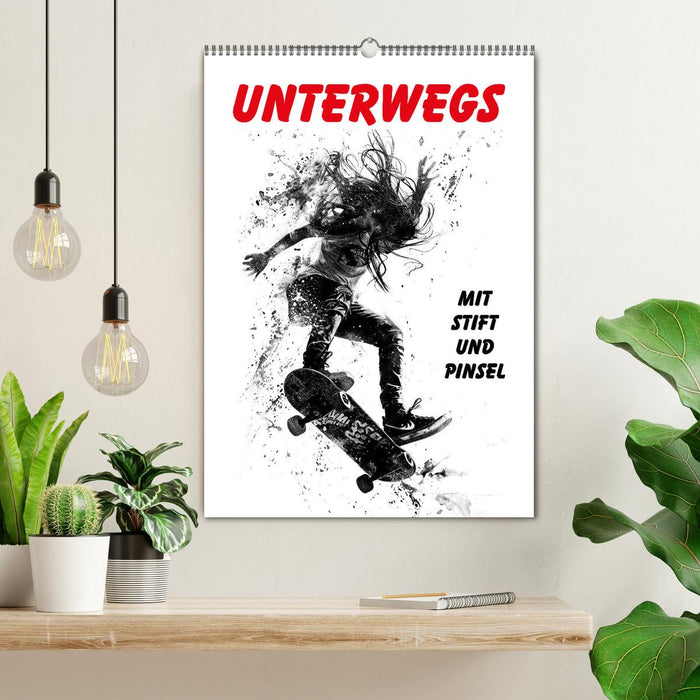 Unterwegs - Mit Stift und Pinsel (CALVENDO Wandkalender 2026)