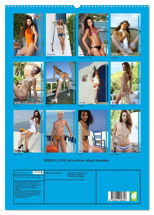 GREEK LOVE hot summer island beauties (CALVENDO Premium Wandkalender 2026)