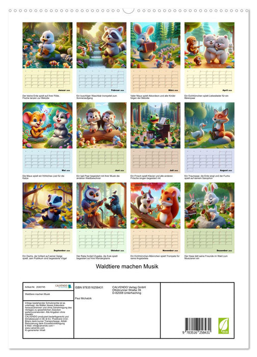 Waldtiere machen Musik (CALVENDO Premium Wandkalender 2026)
