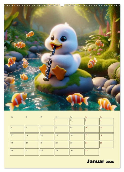 Waldtiere machen Musik (CALVENDO Premium Wandkalender 2026)