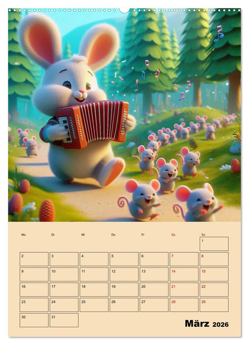 Waldtiere machen Musik (CALVENDO Premium Wandkalender 2026)