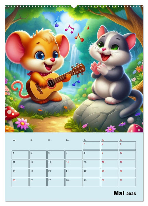 Waldtiere machen Musik (CALVENDO Premium Wandkalender 2026)