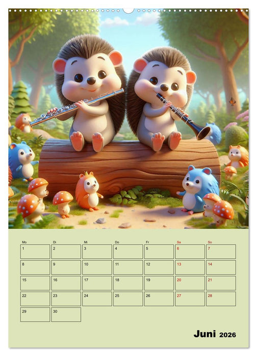 Waldtiere machen Musik (CALVENDO Premium Wandkalender 2026)
