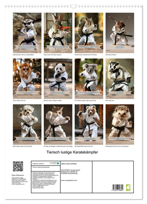 Tierisch lustige Karatekämpfer (CALVENDO Wandkalender 2026)