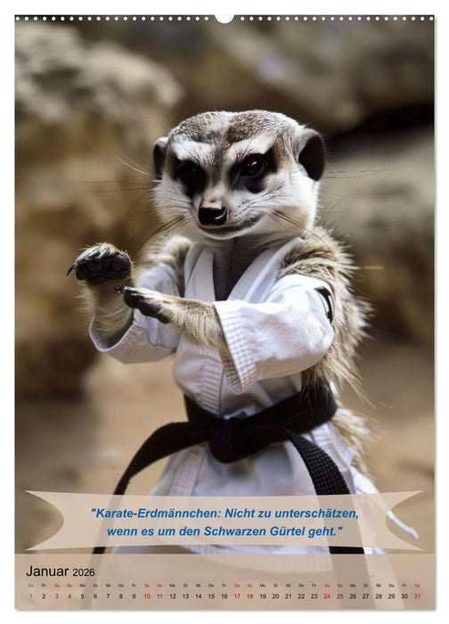 Tierisch lustige Karatekämpfer (CALVENDO Wandkalender 2026)