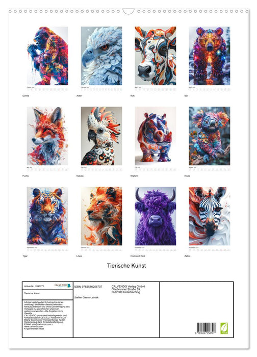 Tierische Kunst (CALVENDO Wandkalender 2026)