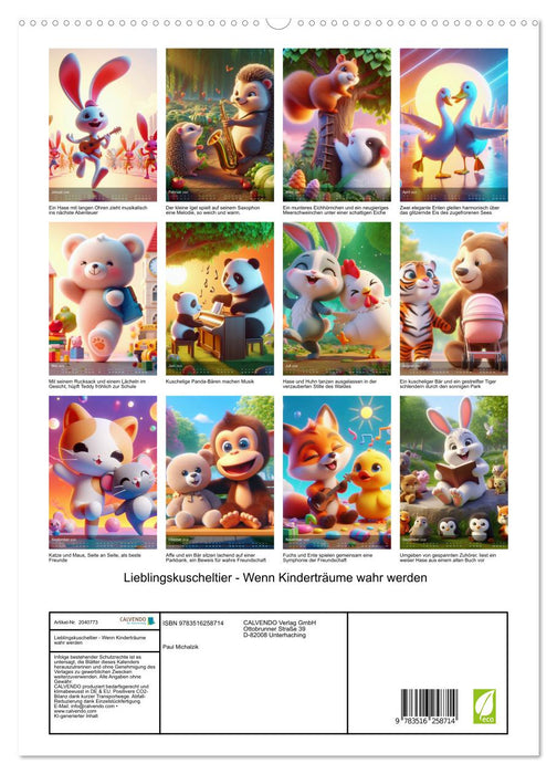 Lieblingskuscheltier - Wenn Kinderträume wahr werden (CALVENDO Premium Wandkalender 2026)