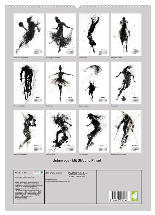 Unterwegs - Mit Stift und Pinsel (CALVENDO Premium Wandkalender 2026)