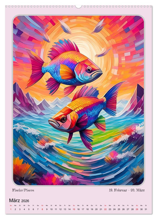 Bilder der Sternzeichen im Ablauf des Jahres (CALVENDO Premium Wandkalender 2026)