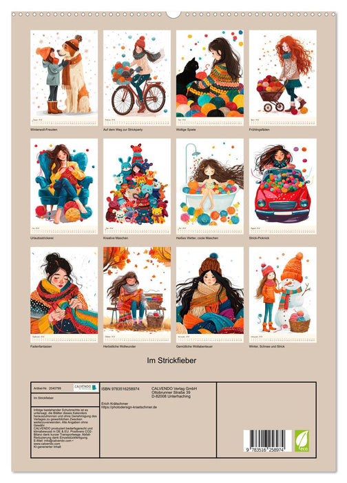 Im Strickfieber (CALVENDO Premium Wandkalender 2026)