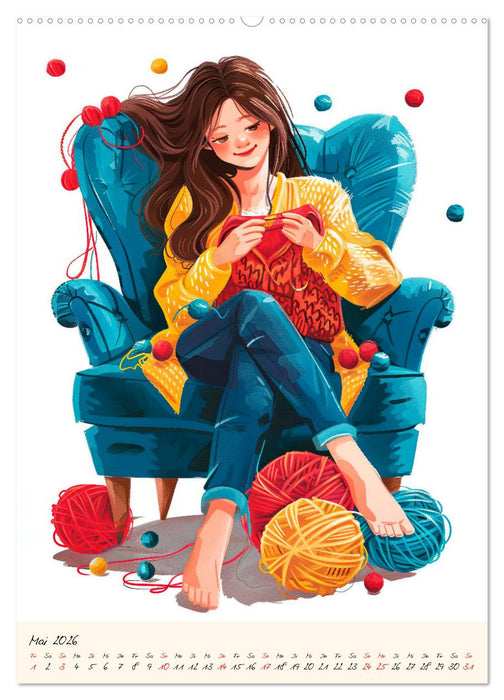 Im Strickfieber (CALVENDO Premium Wandkalender 2026)