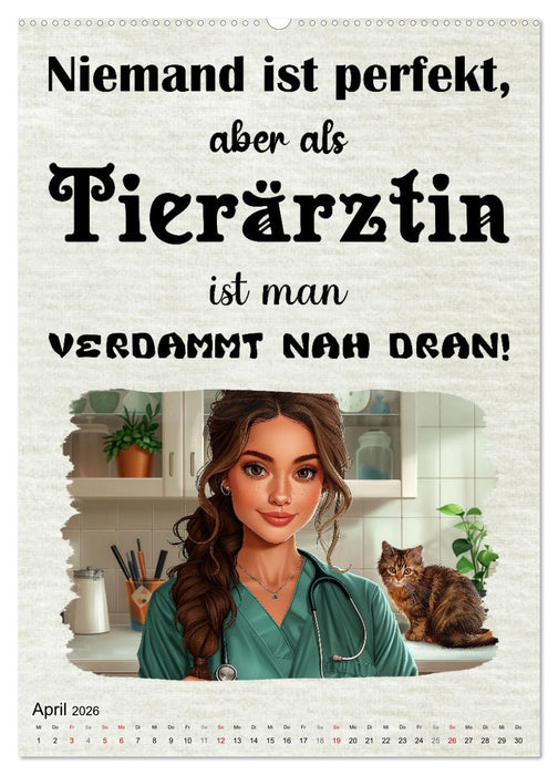 Tierarztsprüche (CALVENDO Premium Wandkalender 2026)