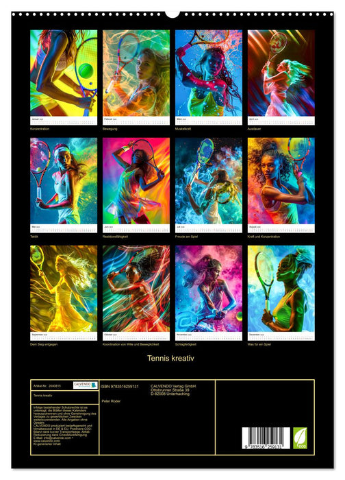 Tennis kreativ (CALVENDO Premium Wandkalender 2026)