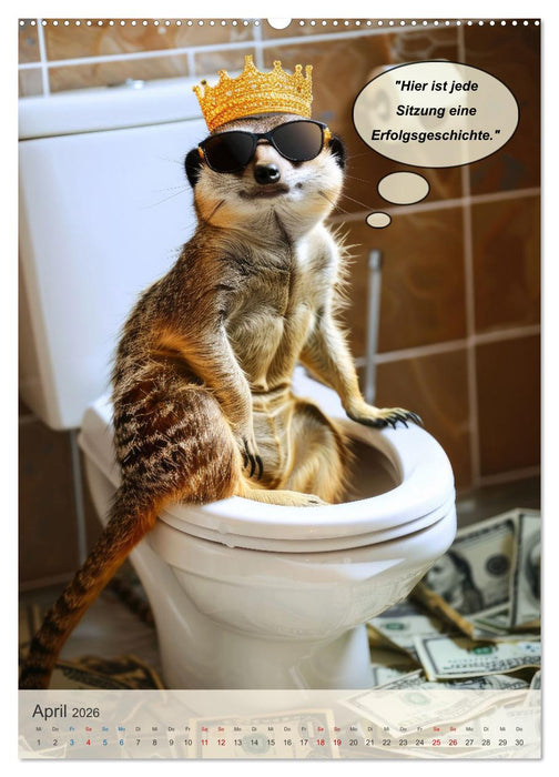 Tierisch lustiger Toilettenhumor (CALVENDO Wandkalender 2026)