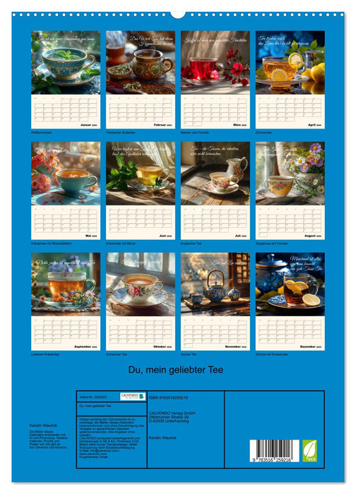 Du, mein geliebter Tee (CALVENDO Premium Wandkalender 2026)