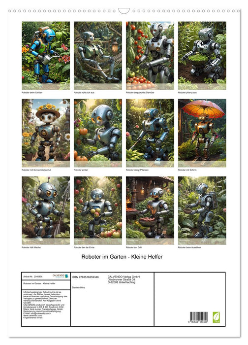 Roboter im Garten - Kleine Helfer (CALVENDO Wandkalender 2026)