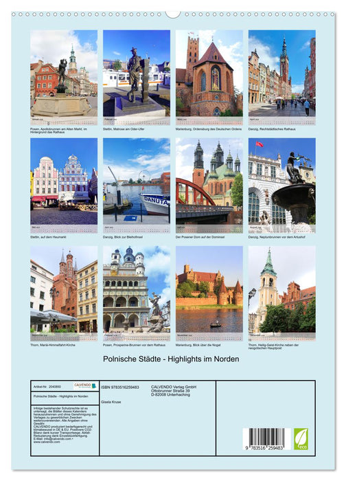 Polnische Städte - Highlights im Norden (CALVENDO Premium Wandkalender 2026)