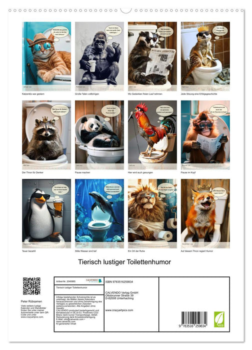 Tierisch lustiger Toilettenhumor (CALVENDO Premium Wandkalender 2026)