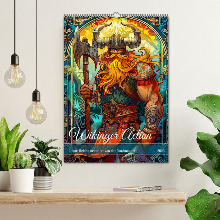 Wikinger Action - Comic-Helden inspiriert von den Nordmännern (CALVENDO Wandkalender 2026)