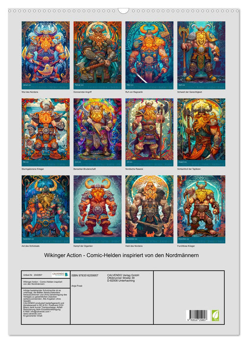 Wikinger Action - Comic-Helden inspiriert von den Nordmännern (CALVENDO Wandkalender 2026)