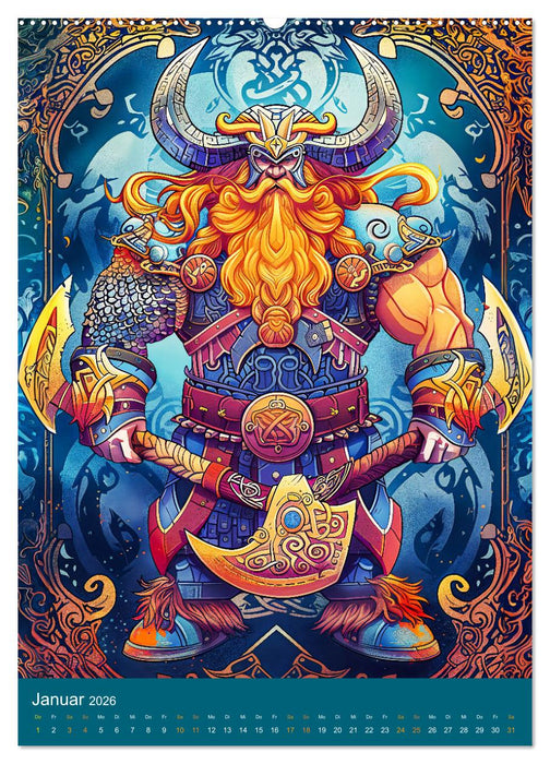 Wikinger Action - Comic-Helden inspiriert von den Nordmännern (CALVENDO Wandkalender 2026)