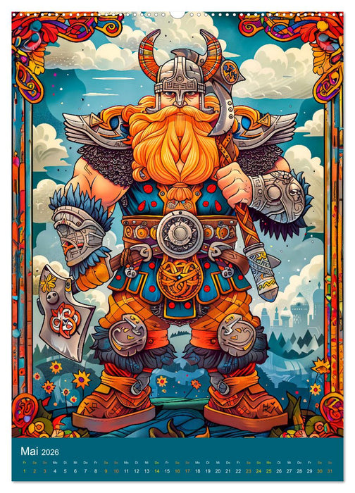 Wikinger Action - Comic-Helden inspiriert von den Nordmännern (CALVENDO Wandkalender 2026)
